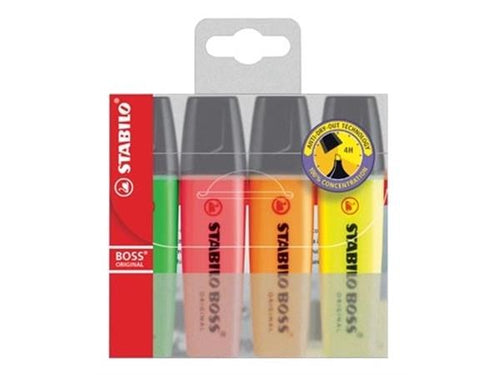 Stabilo boss original markeerstift, etui van (4 stuks)