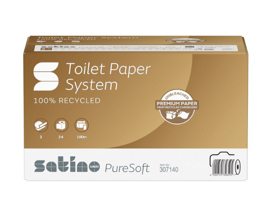 Satino puresoft toiletpapier met dop 2-laags (24x 100m)
