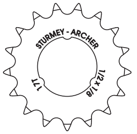 Load image into Gallery viewer, Sturmey-archer europa n.v. tandwiel sturmey archer 17t - 1 8 vlak model - chroom
