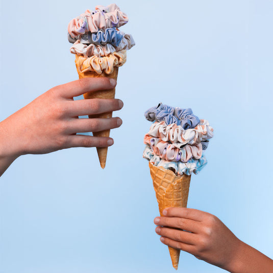 Essentials | meerkleurige scrunchie - set van 5