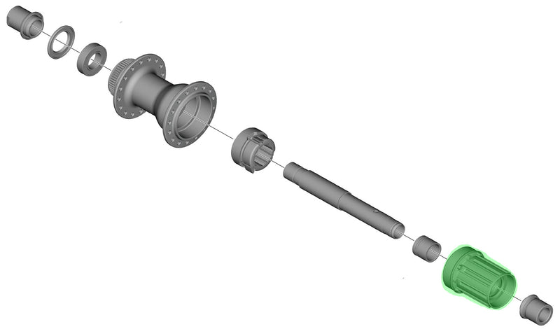 Load image into Gallery viewer, Shimano hg-spline l road 11 12-speed steel freehub body for fh-tc500-hl wh-rx180
