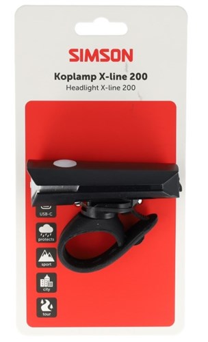 Afbeelding laden in galerijviewer, Simson koplamp aurora x-line 200 - usb-c oplaadbaar
