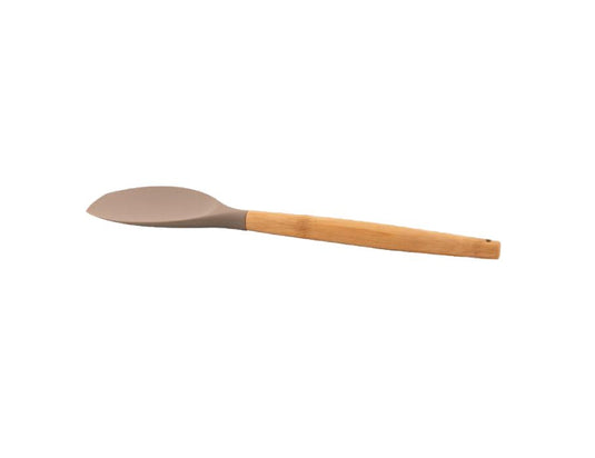 Point virgule pannenlikker - silicone - bamboe handvat - taupe