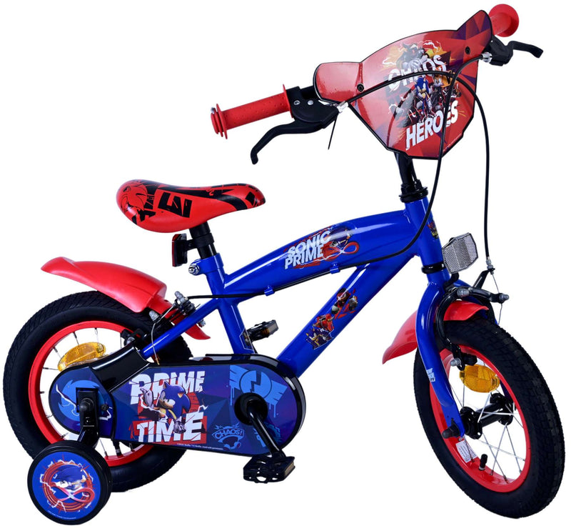 Load image into Gallery viewer, Sonic prime kinderfiets - jongens - 12 inch - blauw rood - twee handremmen
