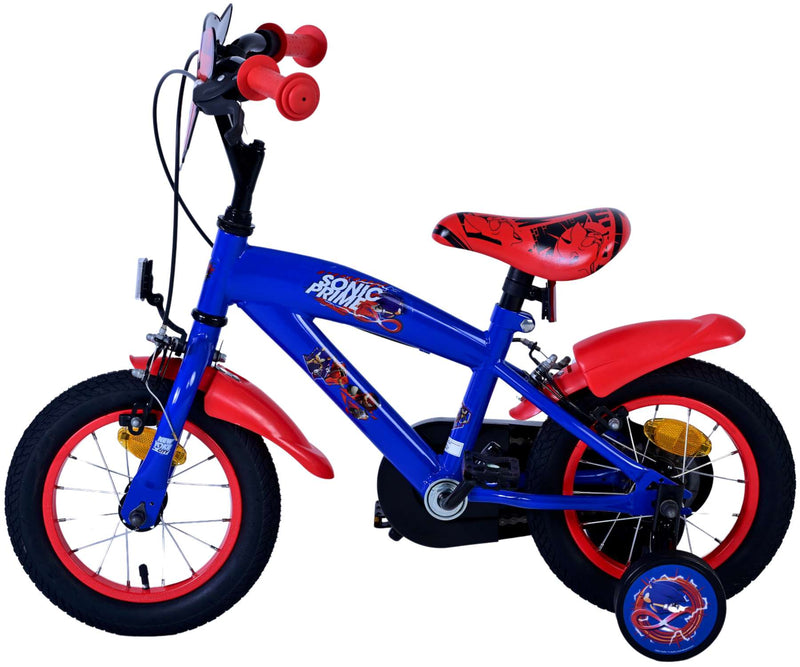 Load image into Gallery viewer, Sonic prime kinderfiets - jongens - 12 inch - blauw rood - twee handremmen
