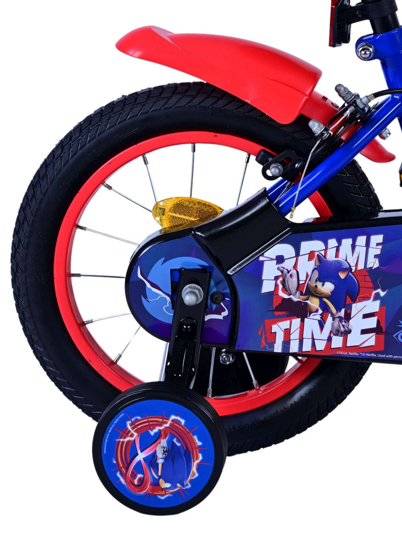 Load image into Gallery viewer, Sonic prime kinderfiets - jongens - 14 inch - blauw rood - twee handremmen
