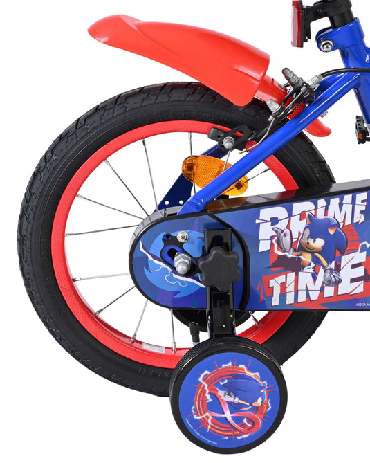 Schall sonic prime kinderfiets - jongens - 14 inch - blauw rood - twee handremmen