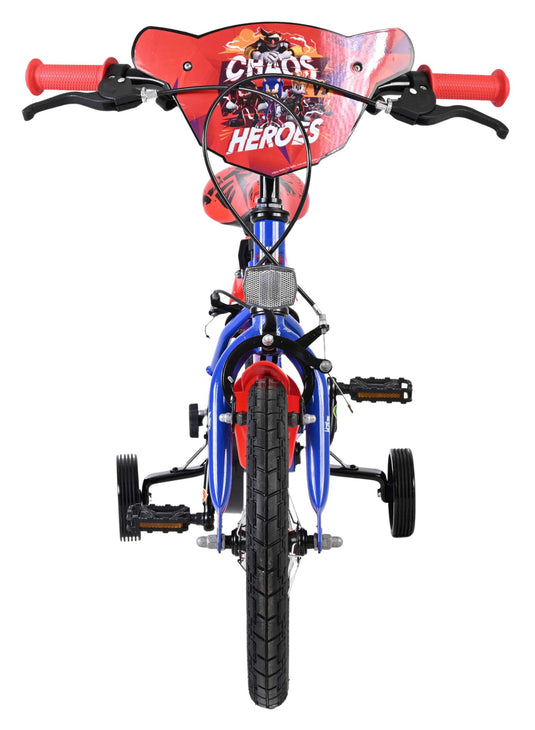 Schall sonic prime kinderfiets - jongens - 14 inch - blauw rood - twee handremmen