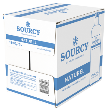 Sourcy blauw mineraalwater naturel glas (12x75cl)
