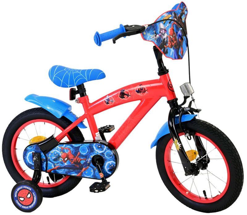 Load image into Gallery viewer, Spiderman marvel spider-man kinderfiets - jongens - 14 inch - rood blauw

