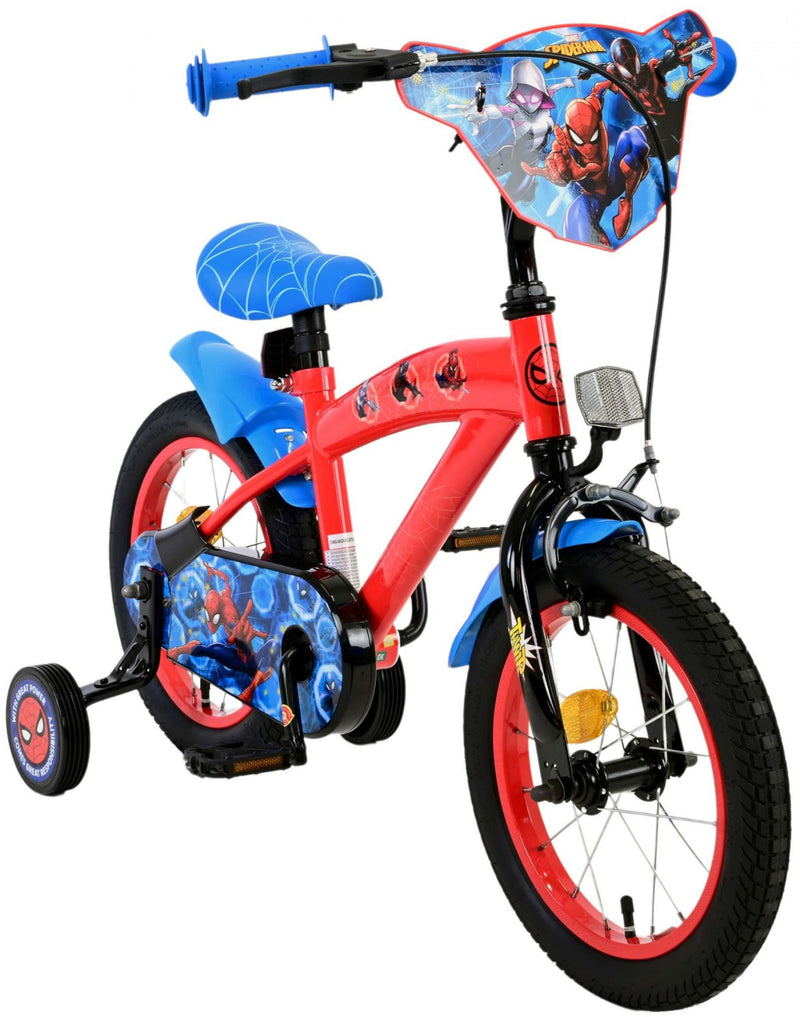 Load image into Gallery viewer, Spiderman marvel spider-man kinderfiets - jongens - 14 inch - rood blauw
