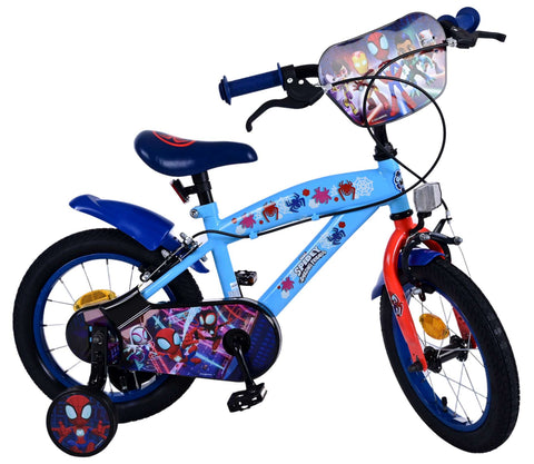 Spidey Kinderfiets - Jongens - 14 inch - Blauw Rood - Twee handremmen