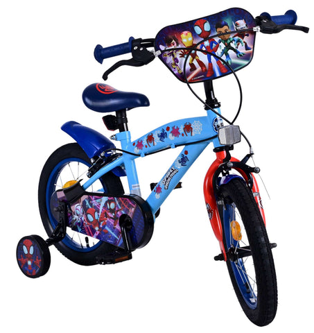 Spidey Kinderfiets - Jongens - 14 inch - Blauw Rood - Twee handremmen