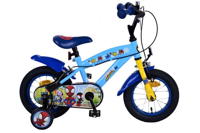 Load image into Gallery viewer, Spidey and his amazing friends Spidey Kinderfiets Jongens 12 inch Blauw Twee handremmen

