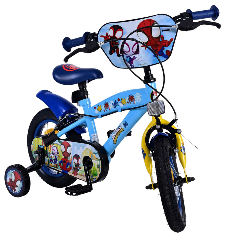 Load image into Gallery viewer, Spidey and his amazing friends Spidey Kinderfiets Jongens 12 inch Blauw Twee handremmen
