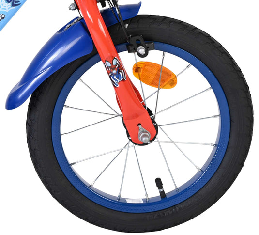 Spidey und seine tollen freunde spidey kinderfiets - jongens - 14 inch - blauw rood - twee handremmen