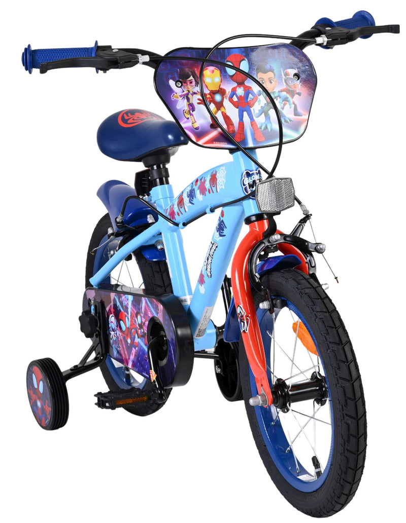 Load image into Gallery viewer, Spidey und seine tollen freunde spidey kinderfiets - jongens - 14 inch - blauw rood - twee handremmen
