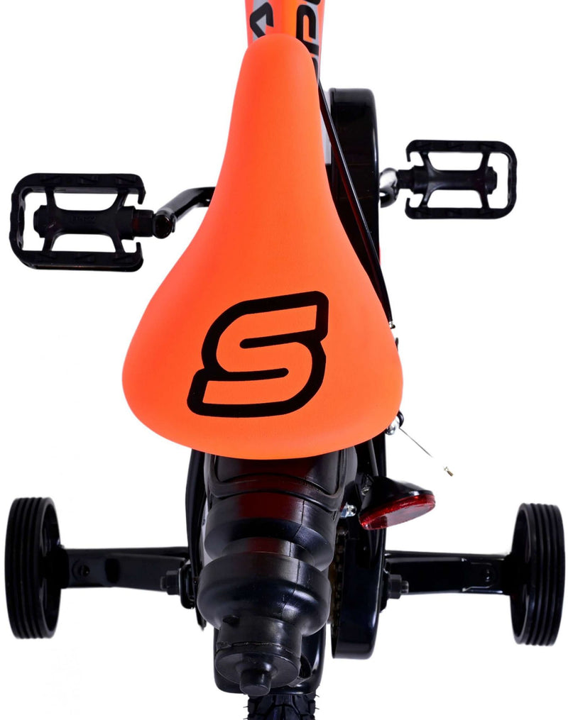 Load image into Gallery viewer, Volare Sportivo Kinderfiets Jongens 14 inch Neon Oranje Zwart Twee Handremmen
