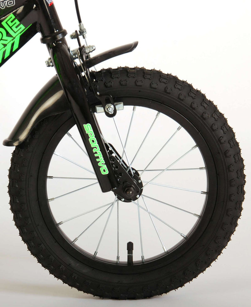 Load image into Gallery viewer, Volare Sportivo Kinderfiets Jongens 14 inch Neon Groen Zwart 95% afgemonteerd
