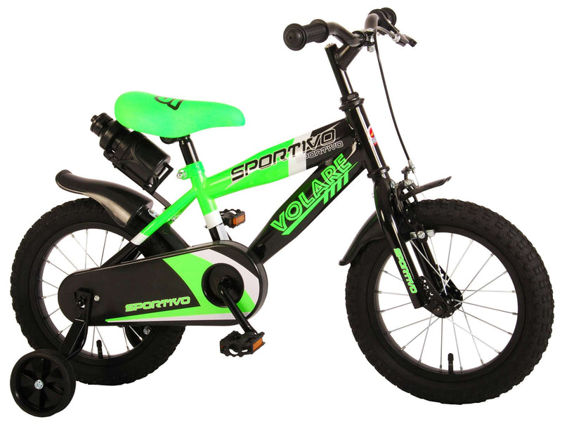 Load image into Gallery viewer, Volare Sportivo Kinderfiets Jongens 14 inch Neon Groen Zwart 95% afgemonteerd
