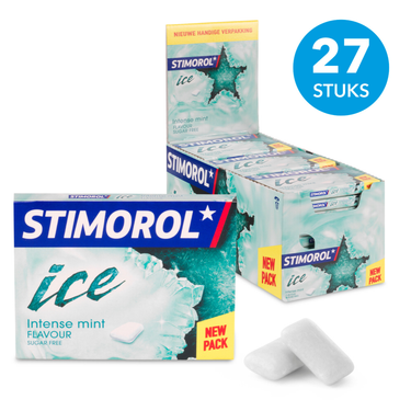 Stimorol ice intense mint - kauwgom - suikervrij - 1x27stuks