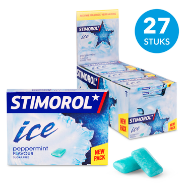 Stimorol ice peppermint - kauwgom - suikervrij - 1x27stuks