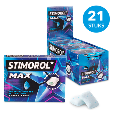 Stimorol max peppermint - kauwgom - suikervrij - 1x21stuks