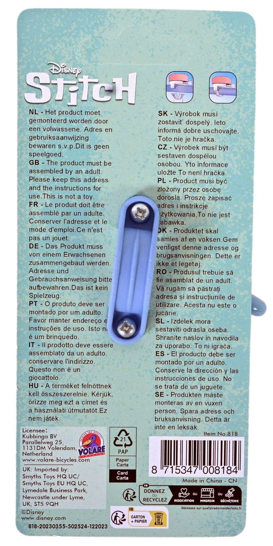 Stich disney stitch fietsbel - roze koraal blauw