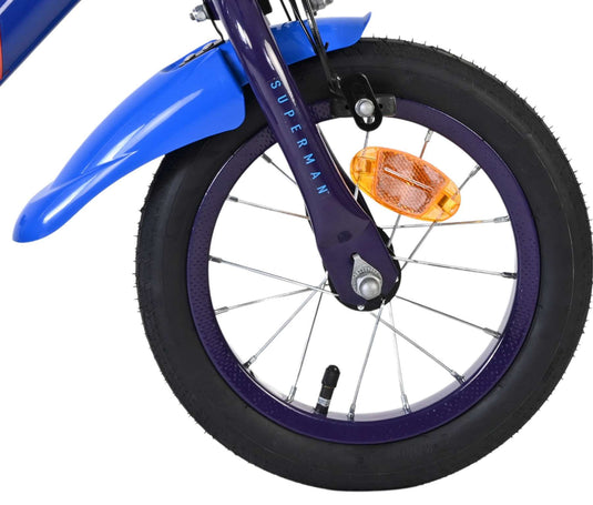 Superman kinderfiets - jongens - 12 inch - blauw - twee handremmen