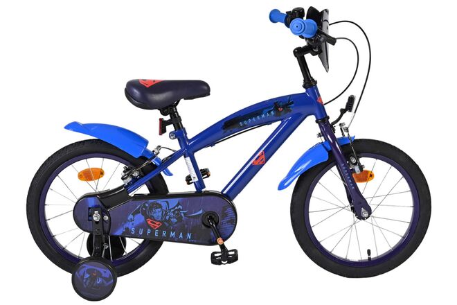 Load image into Gallery viewer, Superman kinderfiets - jongens - 16 inch - blauw - twee handremmen
