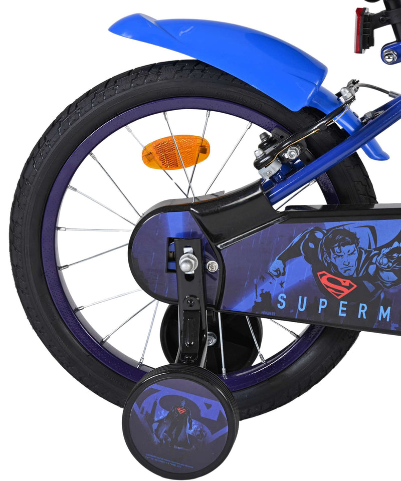 Load image into Gallery viewer, Superman kinderfiets - jongens - 16 inch - blauw - twee handremmen
