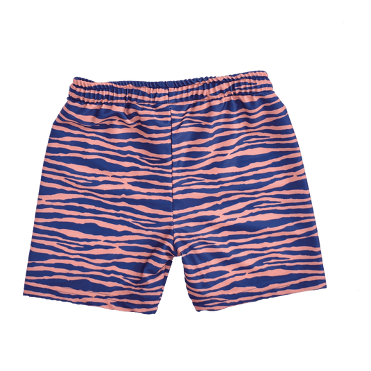 Vibrant stripes | blauw oranje uv zwemboxer jongens