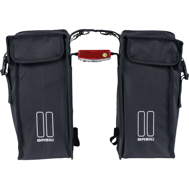 Load image into Gallery viewer, Basil Mara XXL dubbele fietstas - 47L - Dames Herens - Stad City - Zwart
