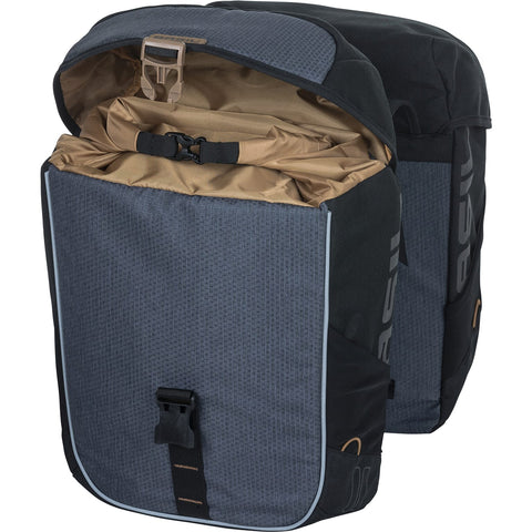 Basil Miles - double pannier - 34 liters - black/grey