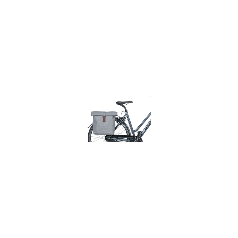Load image into Gallery viewer, Basil City dubbele fietstas grijs, waterafstotend, geschikt voor e-bikes, reflecterend, 28-32L
