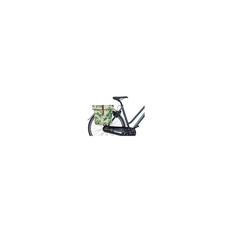 Load image into Gallery viewer, Basil Ever-Green dubbele fietstas, gerecycled PET, waterkerende vouwsluiting, unisex, fiets, sandshell beige
