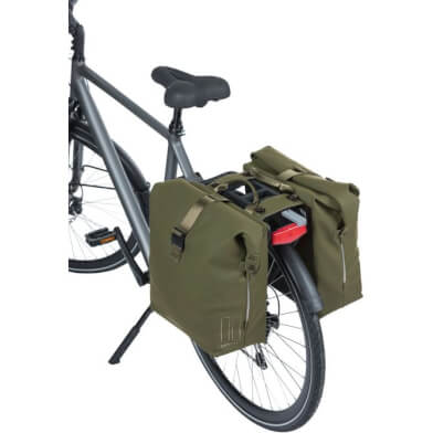 Basil SoHo Nordlicht MIK - double bicycle bag - 41 liters - moss green