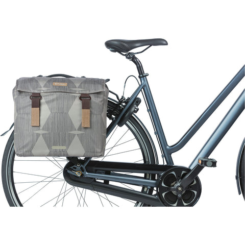 Basil Elegance - double bicycle bag MIK - 40-49 liters - chateau taupe