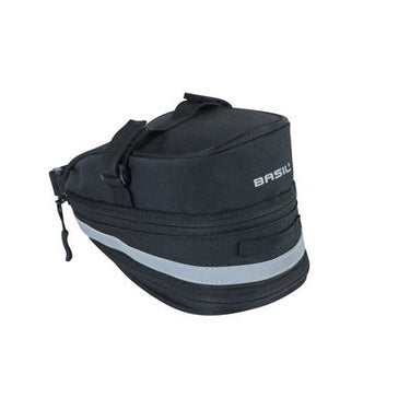 Basil Mada Zadeltas - Compact, zwart, 1L, klittenband, fietsaccessoire