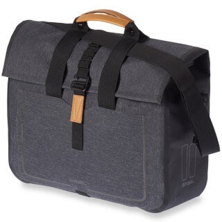 Basil Urban Dry Business Bag - waterdichte fietsschoudertas, 20L inhoud, charcoal melee
