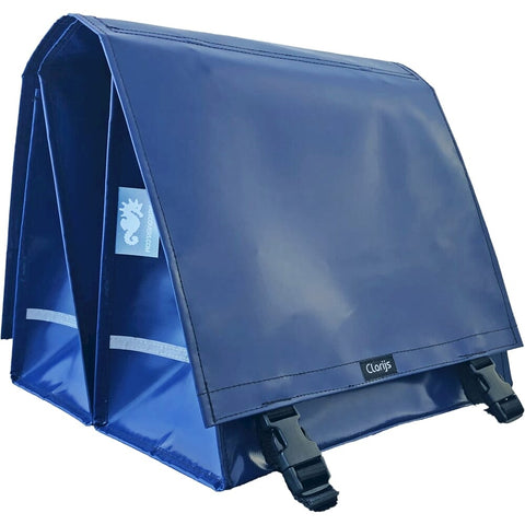 Clarijs fietstas dubbel XL PVC  46L met uitsparing d blauw