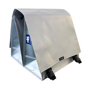 Clarijs fietstas dubbel l pvc 40l met uitsparing zilver