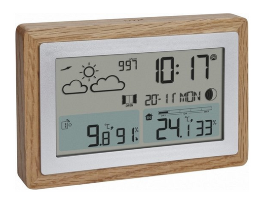 Tfa weerstation - draadloos - eiken omlijsting