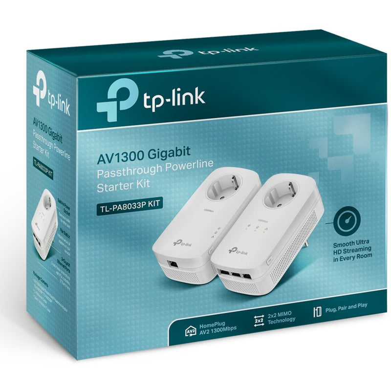 Load image into Gallery viewer, TP-Link TL-PA8033P KIT AV1300 3-poorts Gigabit Passthrough
