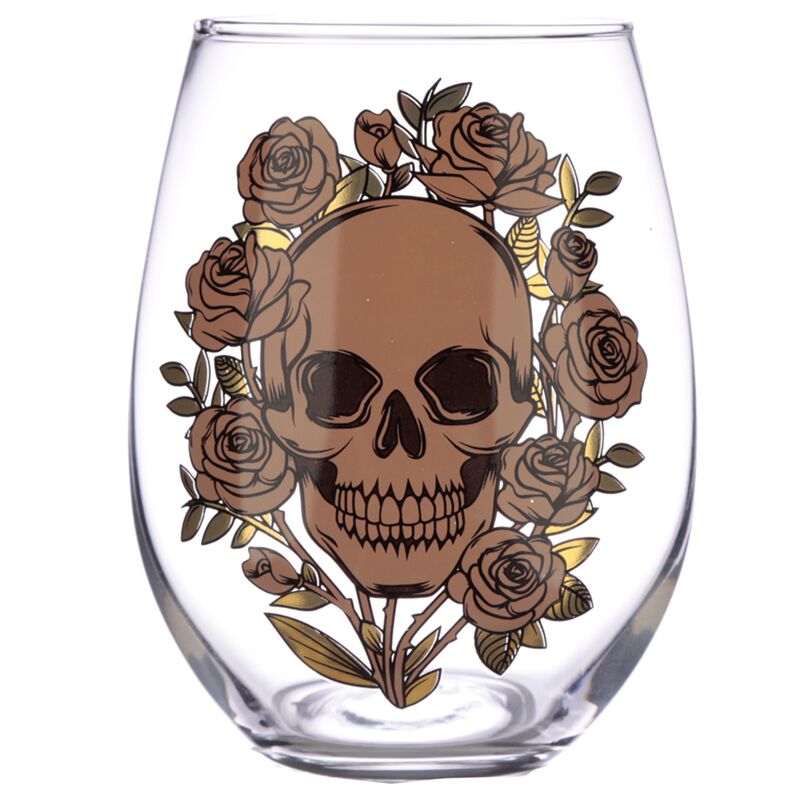 Load image into Gallery viewer, 2 drinkglazen - schedel rozen
