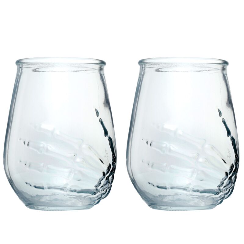 Load image into Gallery viewer, Skelet hand set 2 glazen drinkglazen 250ml
