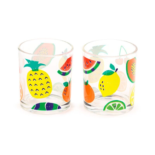 Zomer fruit set 2 glazen drinkglazen 250ml