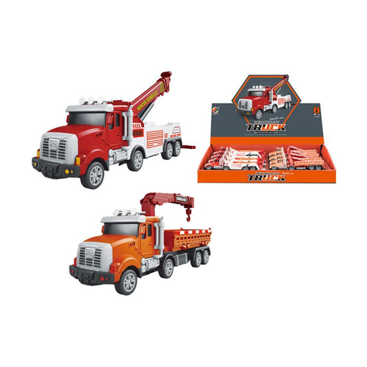 Bouw truck met hijskraan frictie duw trek actie speelgoed