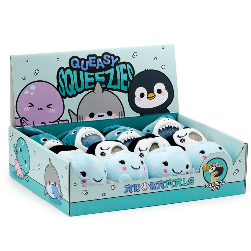 Load image into Gallery viewer, Queasy squeezies adoramals zeehond octopus haai pinguïn knijp speelgoed
