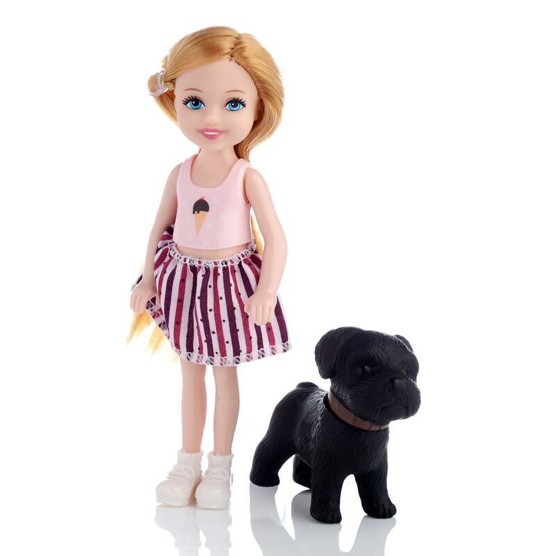 Load image into Gallery viewer, Sally aankleed pop met hond accessoires
